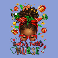 Santa's Favorite Nurse Afro Messy Bun Long Sleeve Tee | Teevron