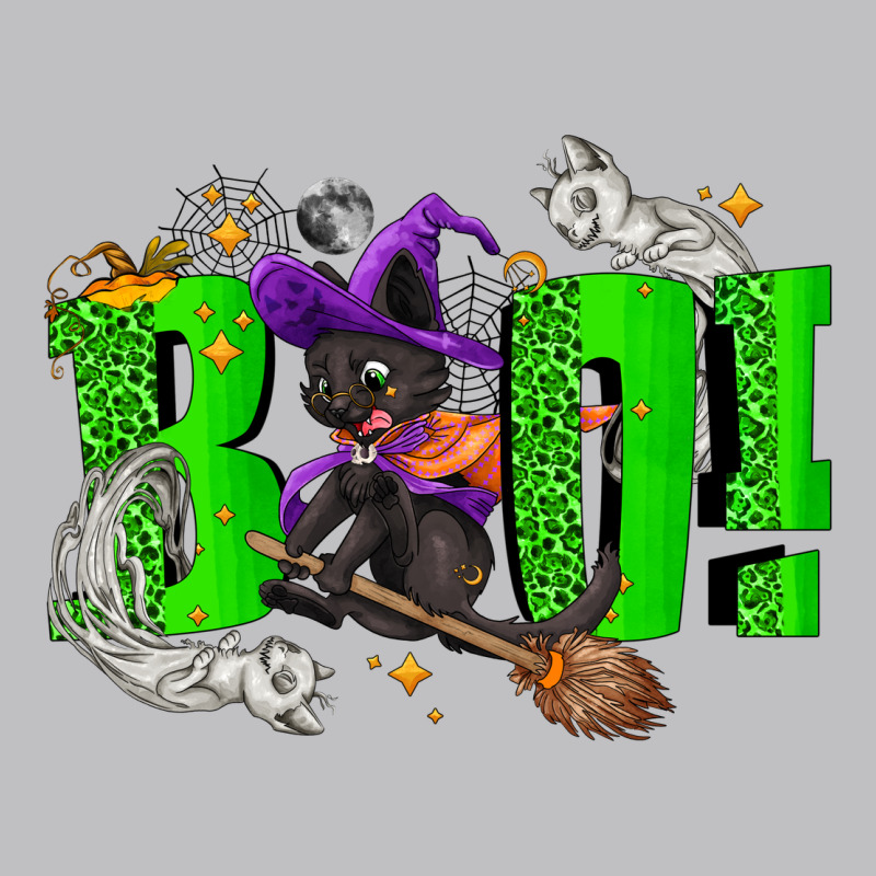 Boo! With Black Cat Halloween Long Sleeve Tee by NancyCooperArtShop | Teevron
