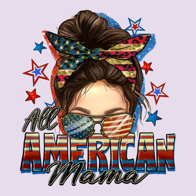 All American Mama Messy Bun 4th Of July Premium Hoodie by FaDigitalArtStudio | Teevron