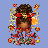 Santa Favorite Banker Afro Messy Bun Long Sleeve Tee | Teevron