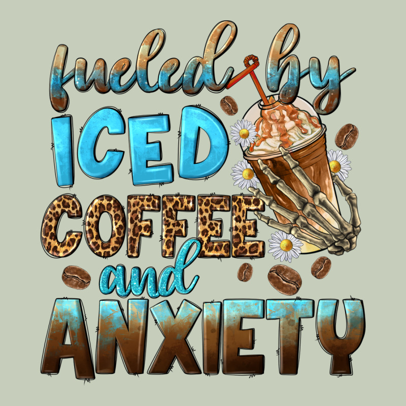 Fueled By Iced Coffee And Anxiety Ladies Tee by NancyCooperArtShop | Teevron