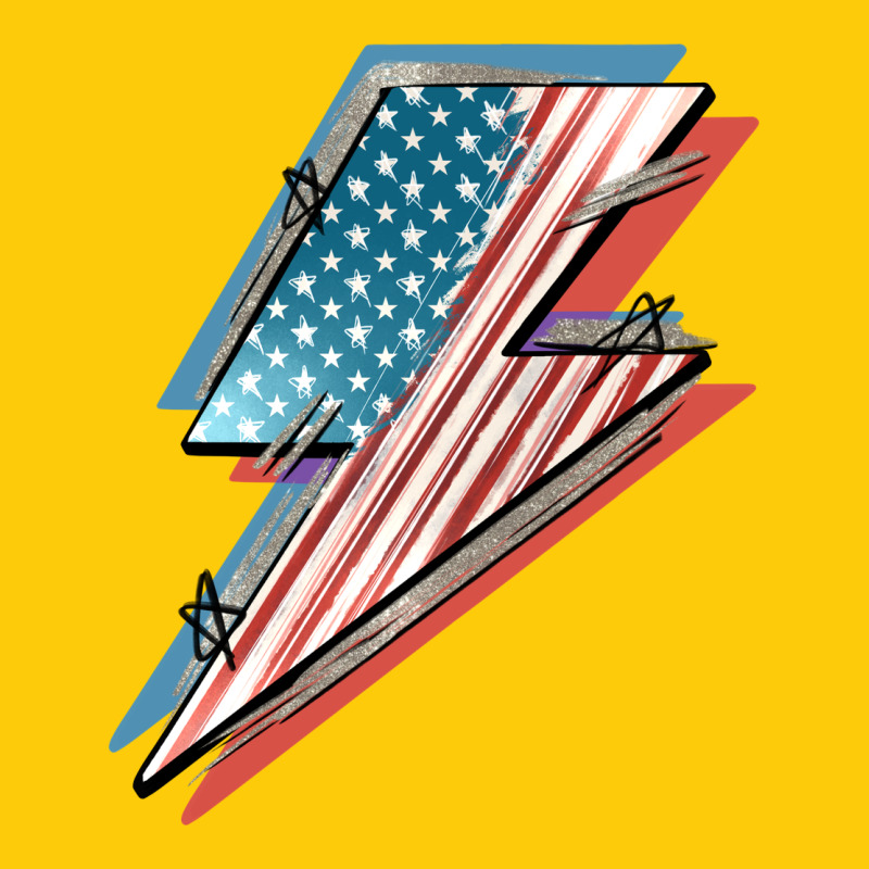 American Flag Lightning Bolt 4th Of July Premium Hoodie by FaDigitalArtStudio | Teevron