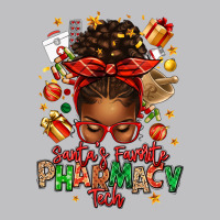 Santas Favorite Pharmacy Tech Afro Messy Bun Long Sleeve Tee | Teevron