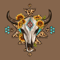 Bull Skull With Aztec Sunflower Leopard Premium Tee | Teevron