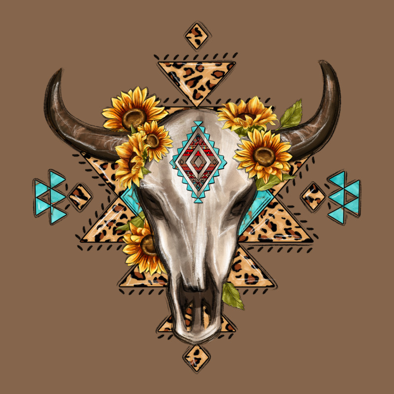 Bull Skull With Aztec Sunflower Leopard Premium Tee by MaliasSmallBusiness | Teevron