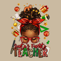 Santa's Favorite Teacher Afro Messy Bun Long Sleeve Tee | Teevron
