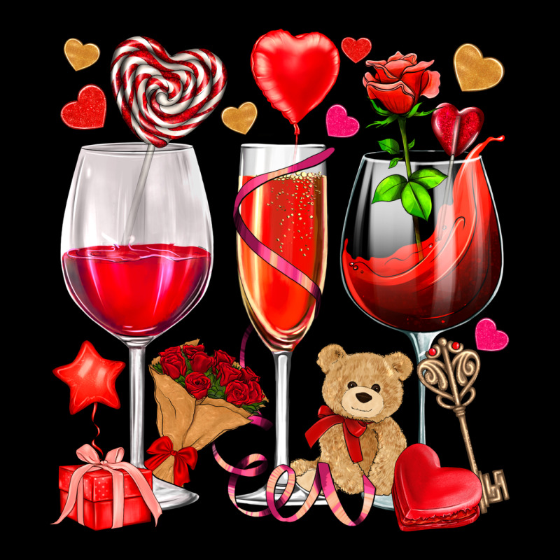 Valentines Day Wine Glasses Premium Tee by NancyCooperArtShop | Teevron