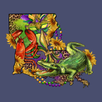 Louisiana Map With Mardi Gras Crocodile Vintage Tee | Teevron