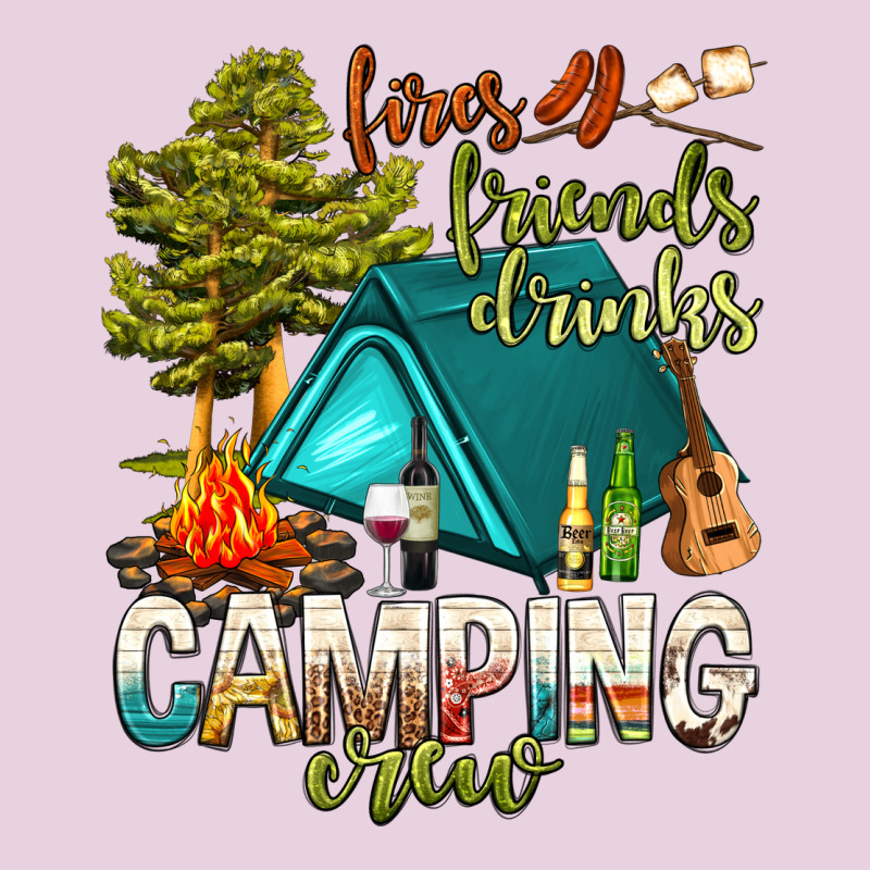 Fires Friends Drinks Camping Crew Ladies Tee by NancyCooperArtShop | Teevron