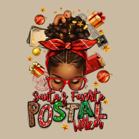 Santas Favorite Postal Worker Afro Messy Bun Long Sleeve Tee | Teevron