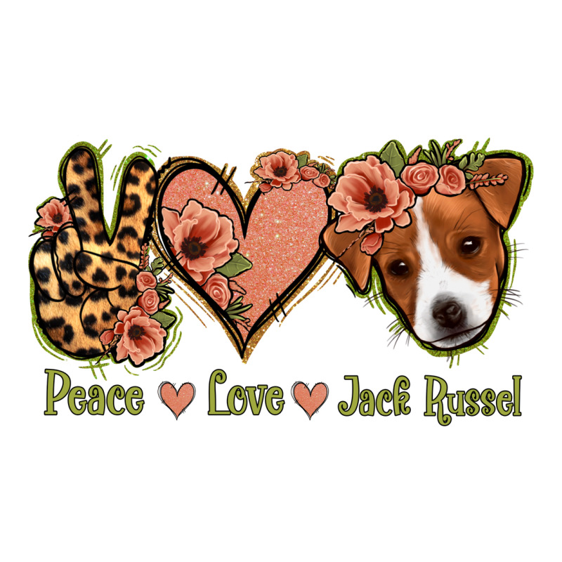 Peace Love Jack Russel Ladies Tee by Jasminsmagicworld | Teevron