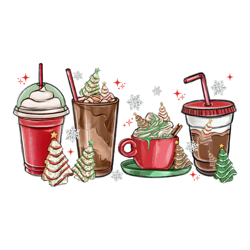 Christmas Tree Cake And Coffee Cups Premium Tee by MaliasSmallBusiness | Teevron