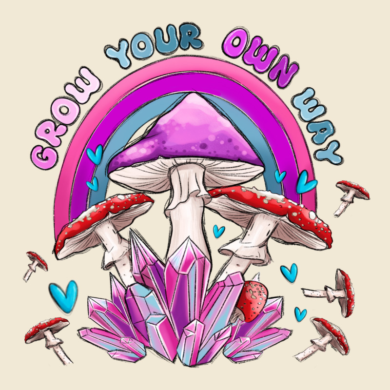 Grow Your Own Way Crystal And Mushroom Premium Tee by MaliasSmallBusiness | Teevron