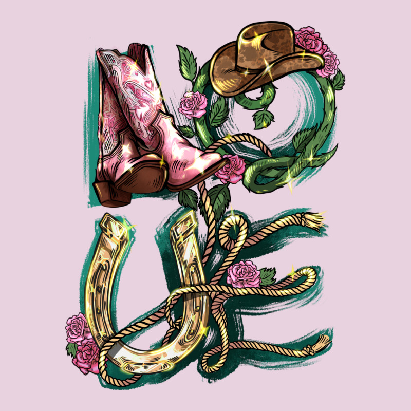 Love Boots Horseshoe Cowboy Ladies Tee by NancyCooperArtShop | Teevron