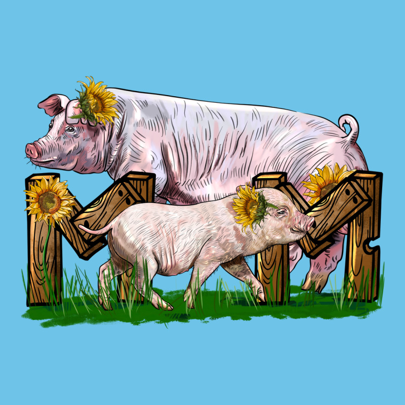 Mom With White Chester Pig And Baby Pig Premium Sweatshirt by LillyAllenDesigns | Teevron