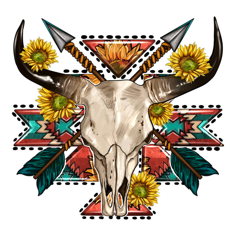 Aztec Western Bull Skull Premium Tee by NancyCooperArtShop | Teevron