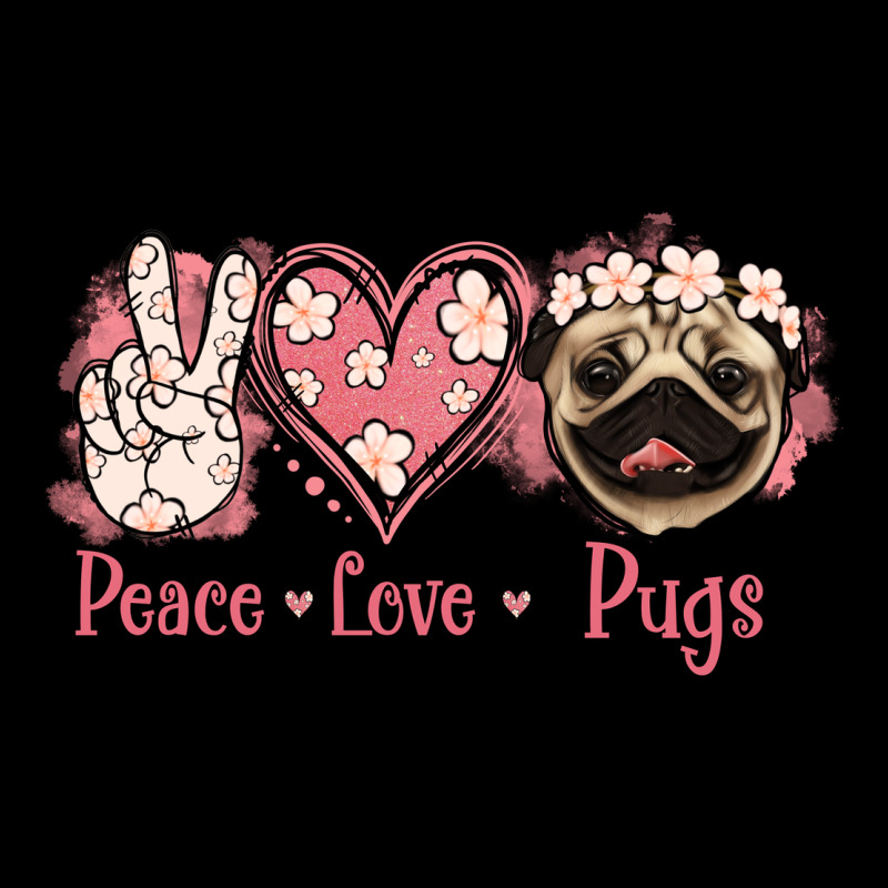 Peace Love Pugs Ladies Tee by Jasminsmagicworld | Teevron