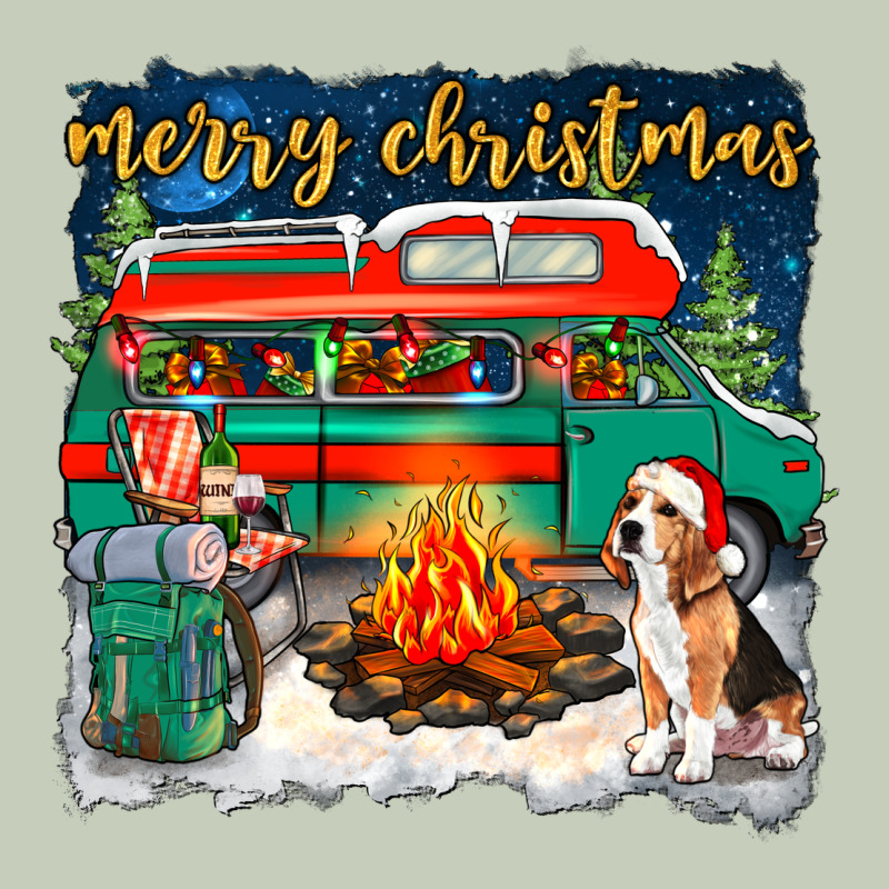 Merry Christmas With Camper Van Ladies Tee by NancyCooperArtShop | Teevron