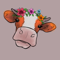 Cow With Flowers Vintage Hoodie | Teevron
