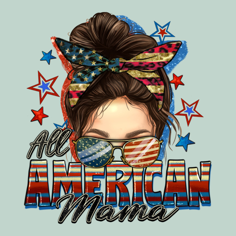 All American Mama Messy Bun 4th Of July Zipper Hoodie by FaDigitalArtStudio | Teevron