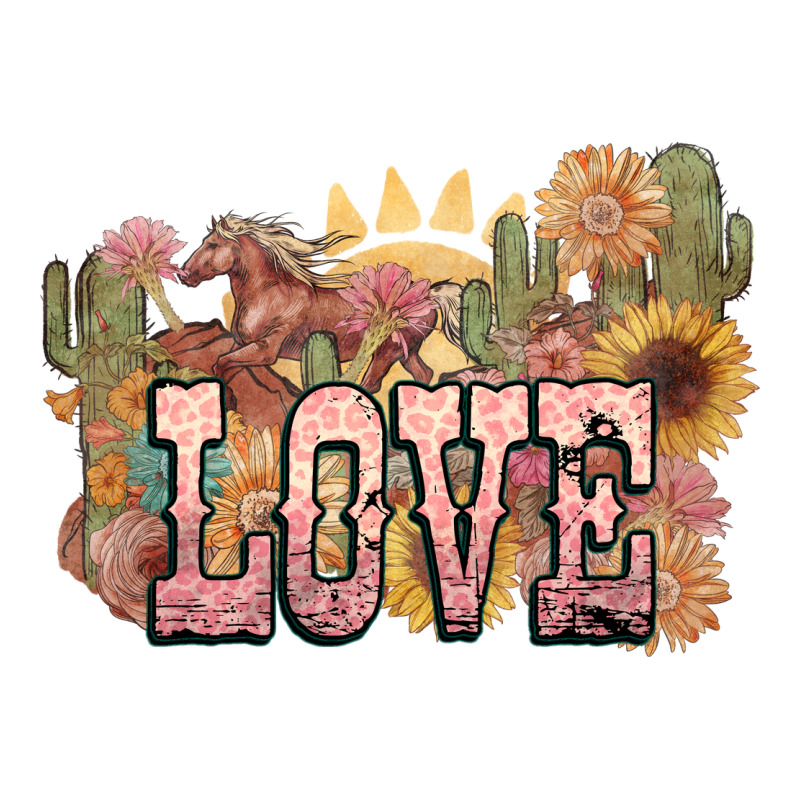 Love Horse Western Floral Ladies Tee by NancyCooperArtShop | Teevron