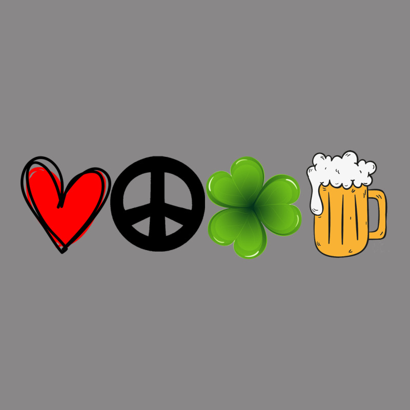 Funny St Patricks Day Love Peace Clover And Beer Vintage Tee by Bettercallsaul | Teevron