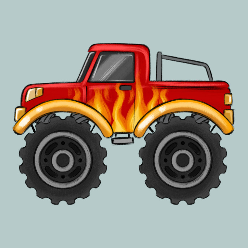 Monster Truck With Flames Heavy Core Tee by MaliasSmallBusiness | Teevron