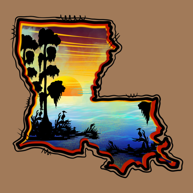 Louisiana  Sunset Map Classic Tee by BarkalooDesign | Teevron