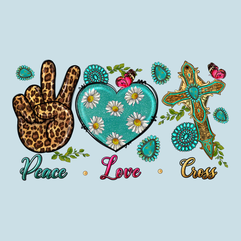Peace Love Cross Ladies Tee by NancyCooperArtShop | Teevron