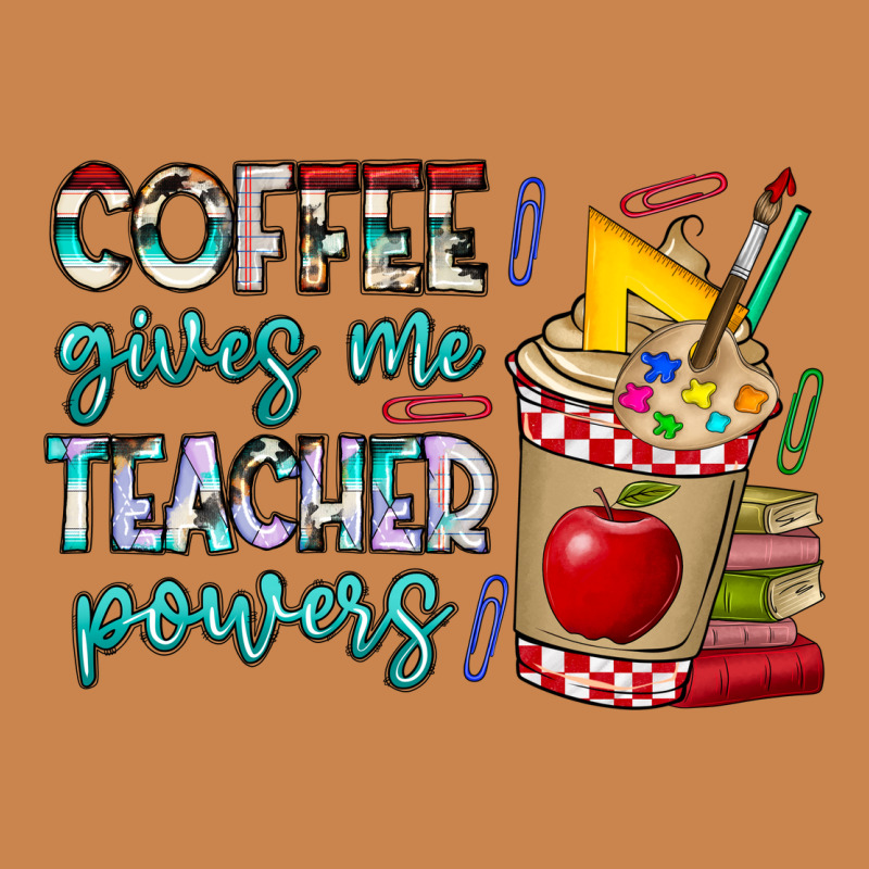 Coffee Gives Me Teacher Powers Heavyweight Hoodie by CowhideDigitalArt | Teevron
