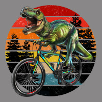 T Rex Dinosaur Riding Bicycle With Retro Forest Sunset Vintage Tee | Teevron