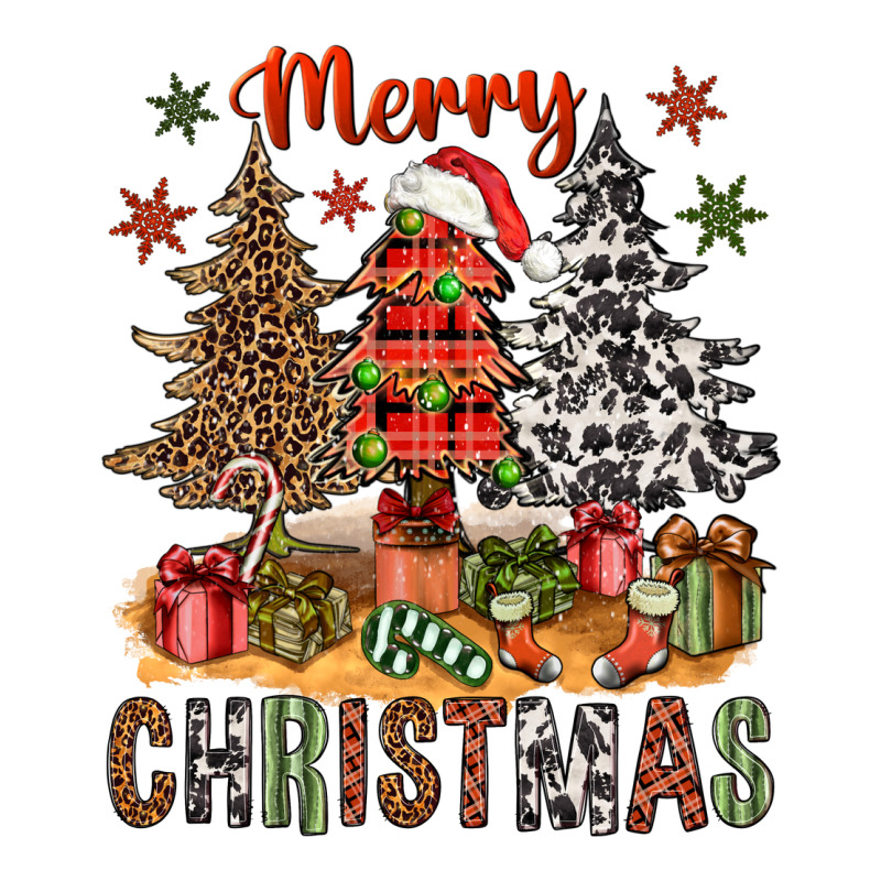Merry Christmas With Western Trees Long Sleeve Tee by NancyCooperArtShop | Teevron