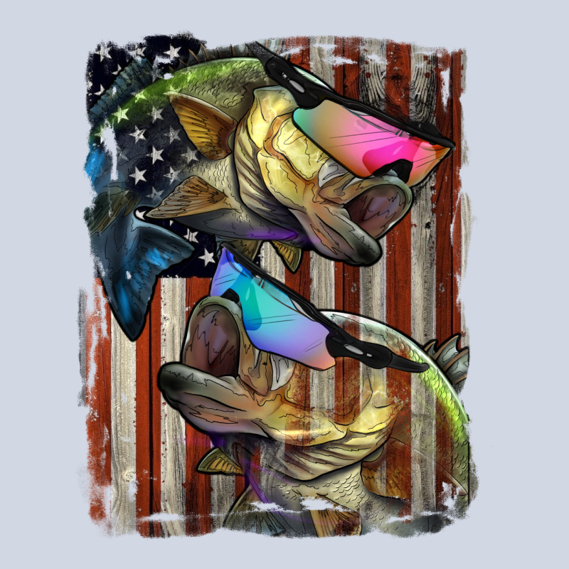 American Flag With Bass Fish Premium Sweatshirt by LillyAllenDesigns | Teevron