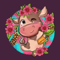 Cute Cow Pink Flowers And Leopard Pattern Premium Tee | Teevron