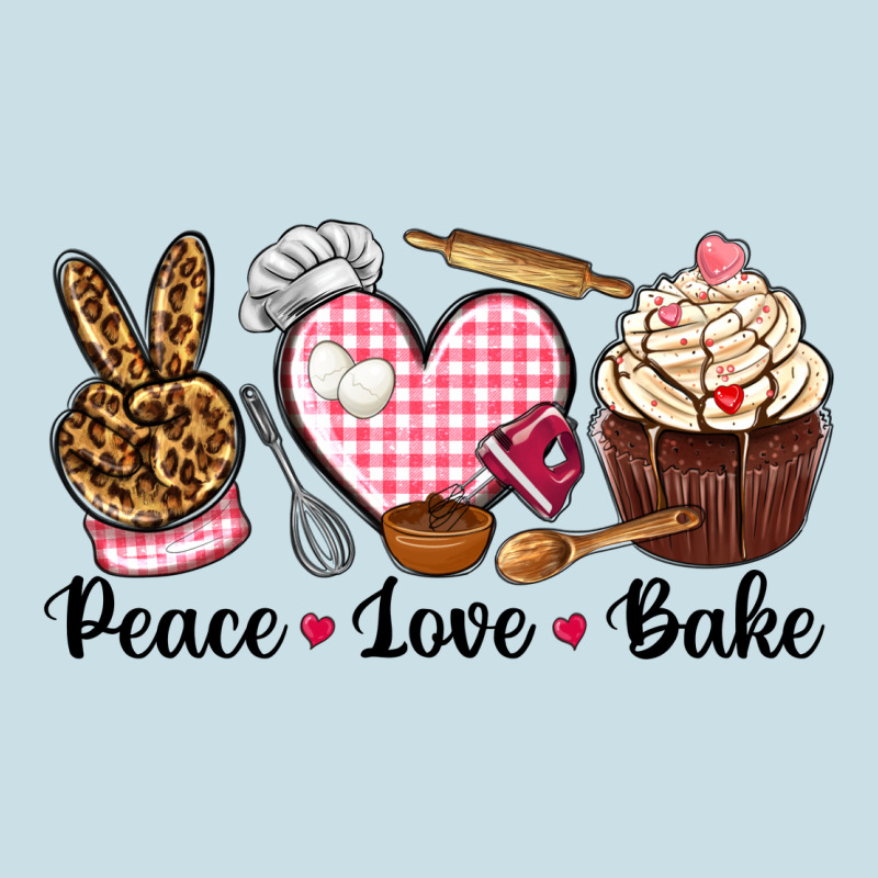Peace Love Bake Ladies Tee by NancyCooperArtShop | Teevron