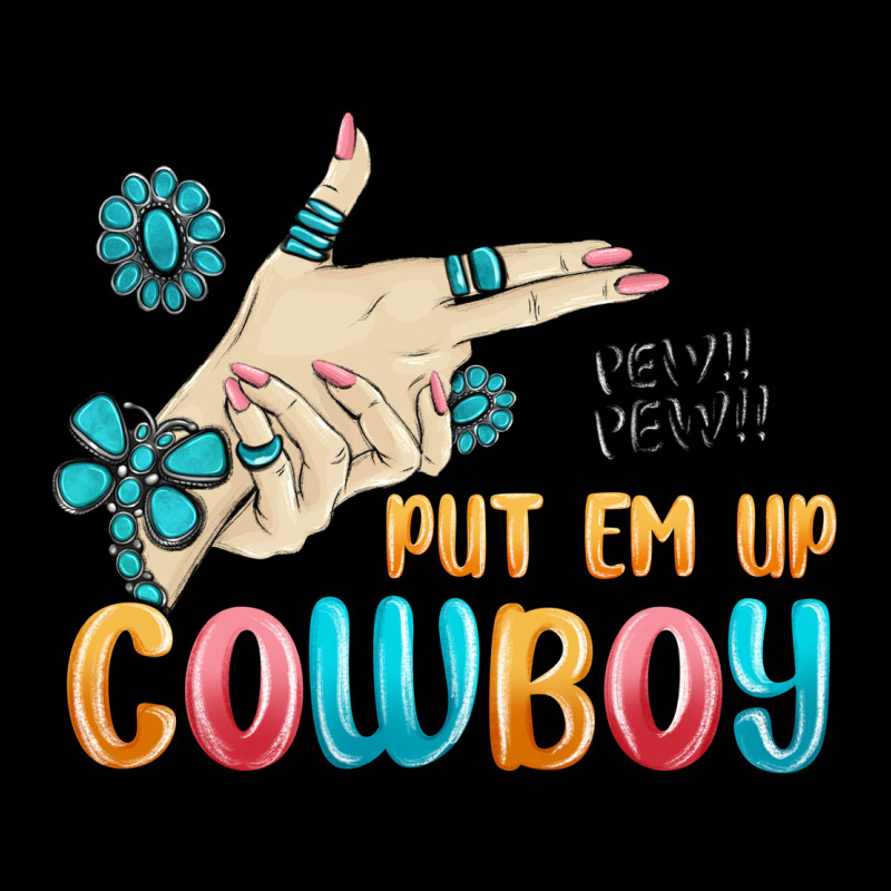 Western Turquoise Put Em Up Cowboy Heavy Core Tee by MaliasSmallBusiness | Teevron