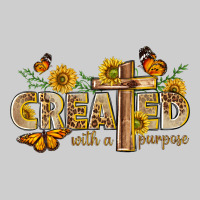 Created With A Purpose With Sunflower And Butterfl Premium Tee | Teevron