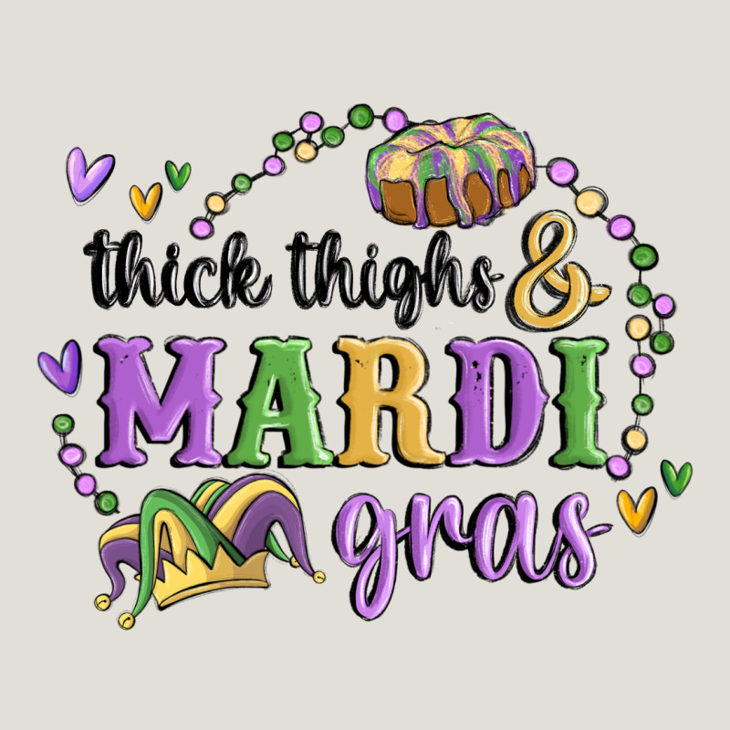 Thick Thighs Mardi Gras Heavy Core Tee by MaliasSmallBusiness | Teevron