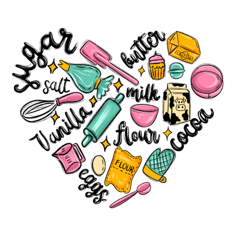 Vanilla Eggs Sugar Cocoa And Kitchen Heart Ladies Tee by MaliasSmallBusiness | Teevron