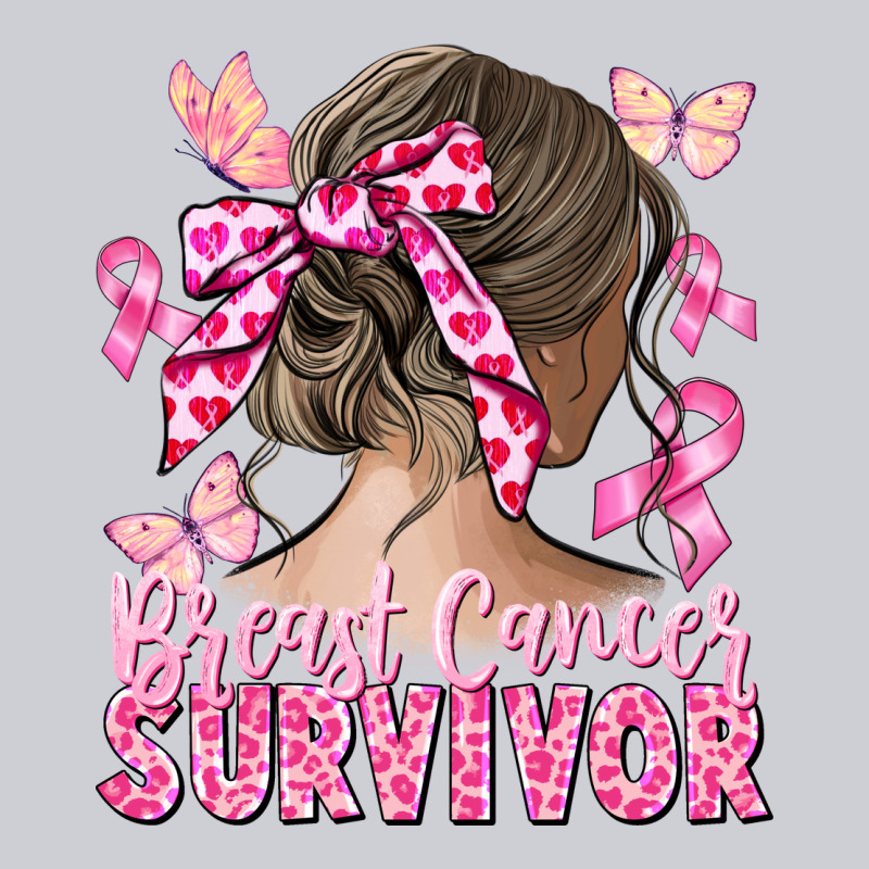 Breast Cancer Survivor Messy Bun Heavyweight Sweatshirt by CowGirlArtShop | Teevron