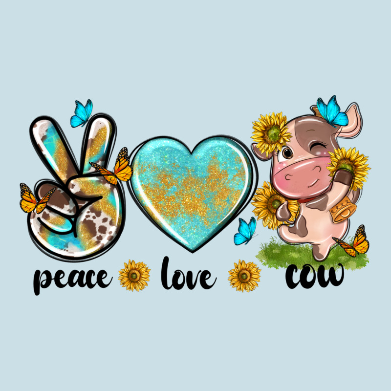 Peace Love Cute Cow Ladies Tee by NancyCooperArtShop | Teevron