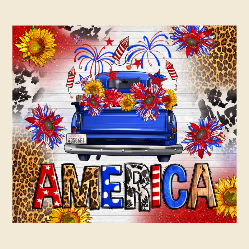 Fourth Of July America Truck Premium Hoodie by FaDigitalArtStudio | Teevron