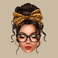 Caucasian Leopard Messy Bun Long Sleeve Tee | Teevron