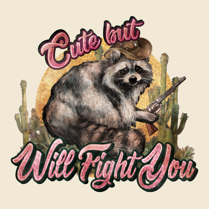 Cute But Will Fight You Racoon Western Premium Tee by NancyCooperArtShop | Teevron