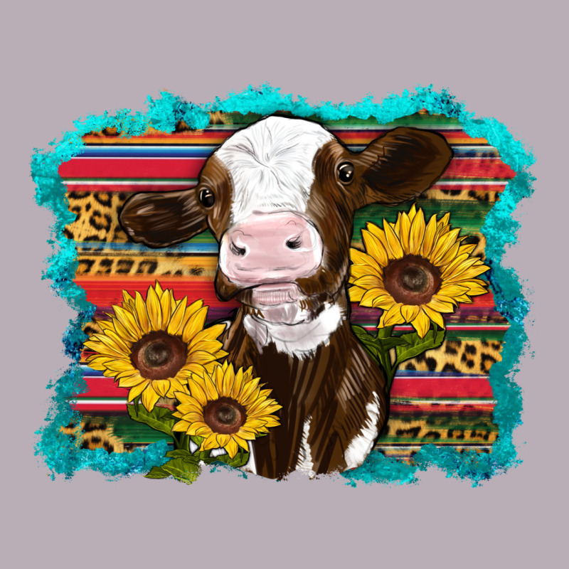 Western Cow Sunflowers Serape Leopard Vintage Tee by RanaPortraitStore | Teevron