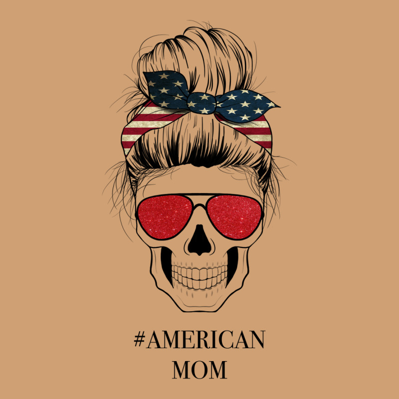 Glitter American Flag Patterned American Mom Skull Vintage Tee by Bettercallsaul | Teevron