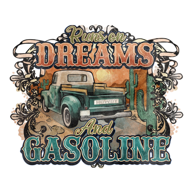 Runs On Dreams And Gasoline Truck Western Ladies Tee by NancyCooperArtShop | Teevron