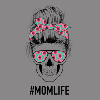 Pink Flower On Cyan Background Mom Skull Vintage Tee | Teevron