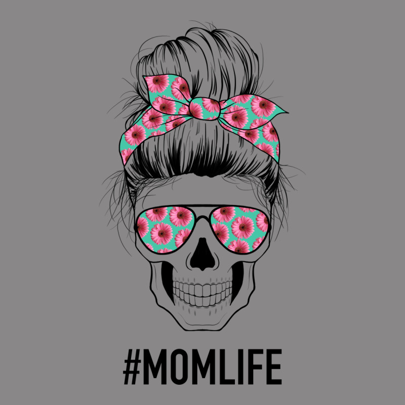 Pink Flower On Cyan Background Mom Skull Vintage Tee by Bettercallsaul | Teevron