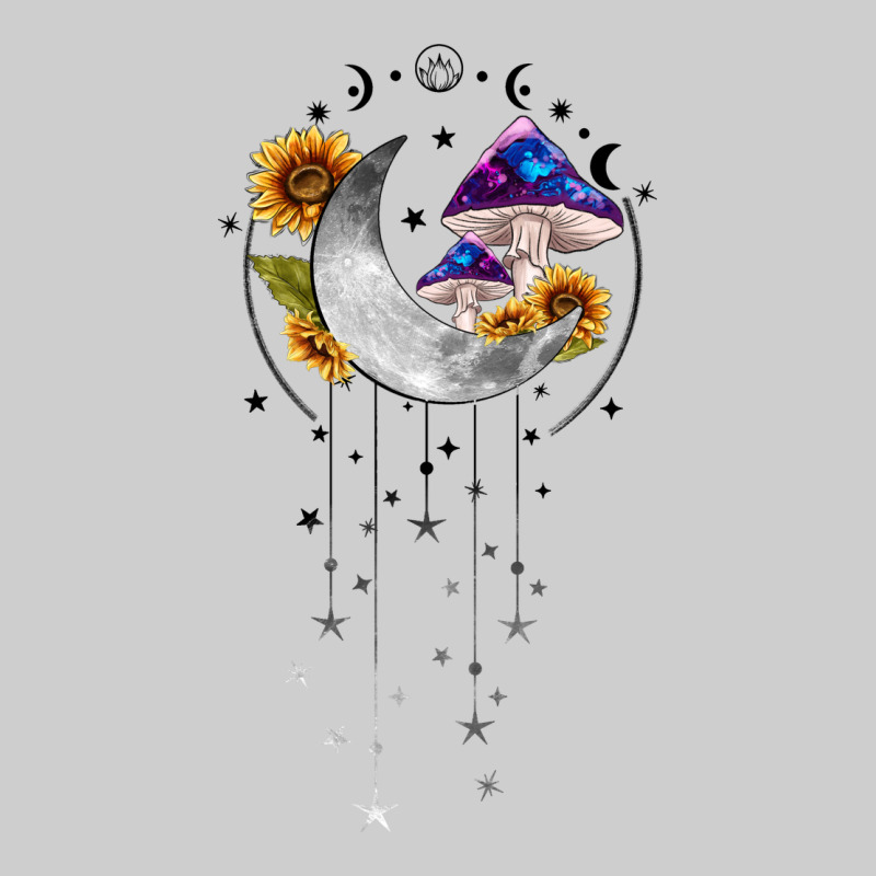 Moon And Mushrooms With Sunflower Premium Tee by MaliasSmallBusiness | Teevron